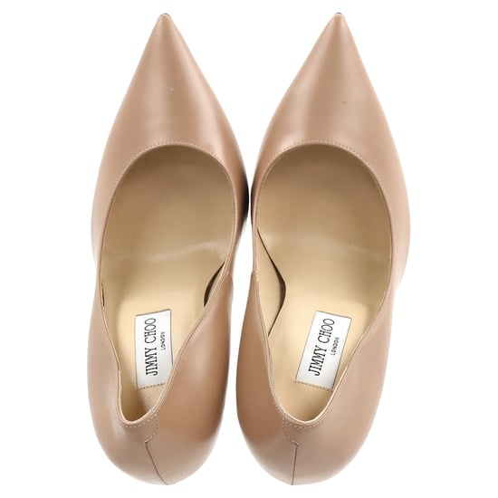 Jimmy Choo Anouk Pumps mit spitzer Zehenpartie aus beigem Leder - Image 4