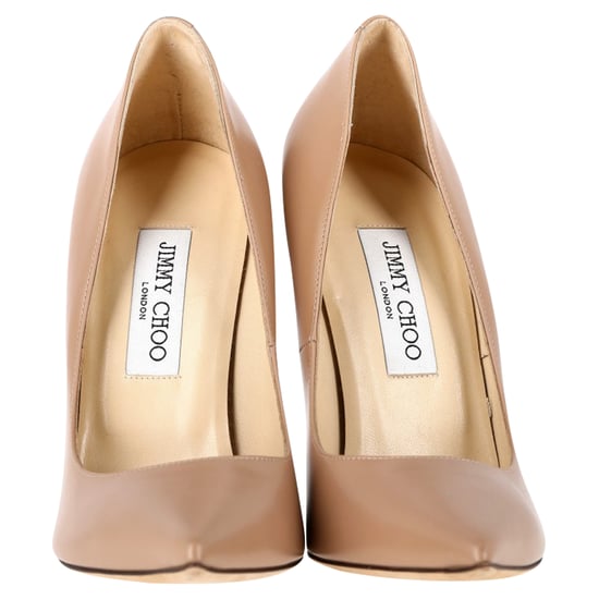 Jimmy Choo Anouk Pumps mit spitzer Zehenpartie aus beigem Leder - Image 5