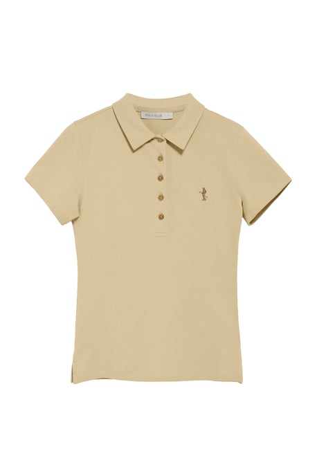 Kurzärmliges Poloshirt aus Baumwolle elfenbeinfarben mit Rigby Best Stickerei - Image 1