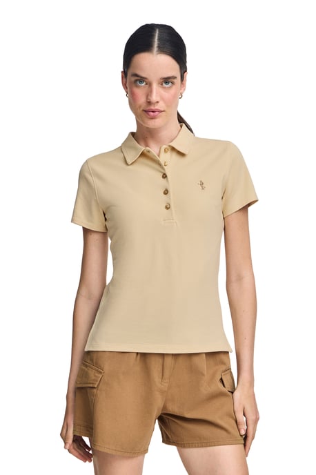 Kurzärmliges Poloshirt aus Baumwolle elfenbeinfarben mit Rigby Best Stickerei - Image 2