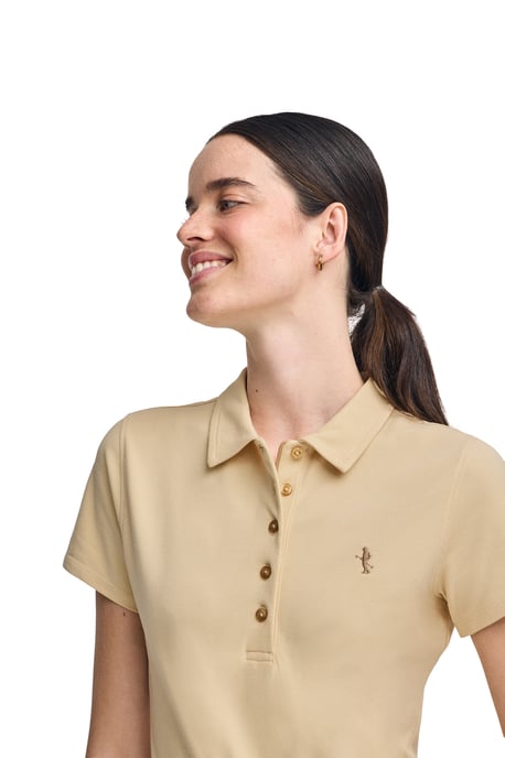 Kurzärmliges Poloshirt aus Baumwolle elfenbeinfarben mit Rigby Best Stickerei - Image 3