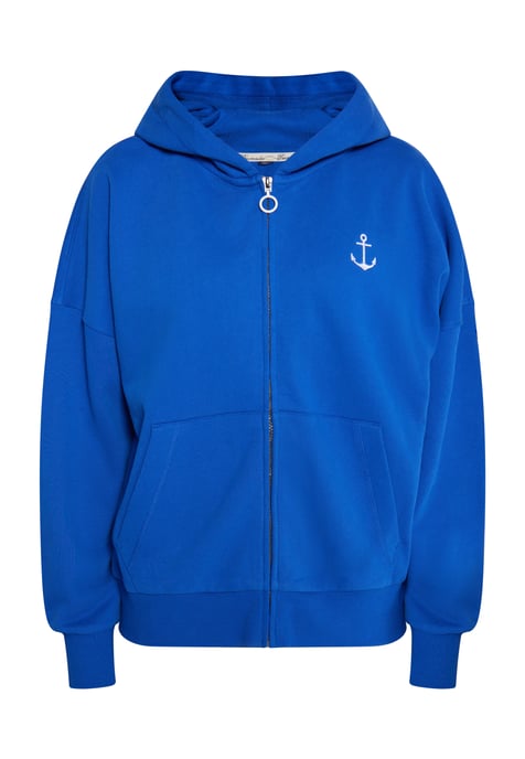 Dreimaster Kapuzenjacke Damen royalblau - Image 1