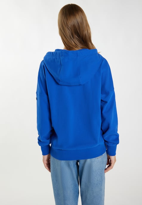 Dreimaster Kapuzenjacke Damen royalblau - Image 4