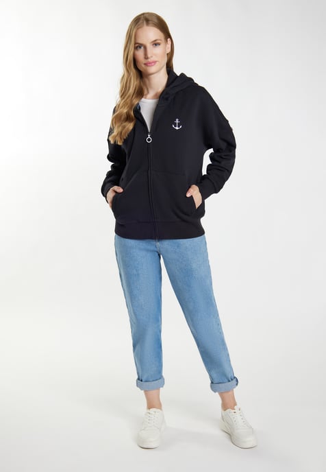 Dreimaster Kapuzenjacke Damen schwarz - Image 2