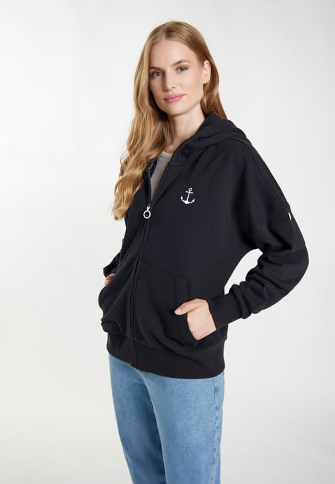 Dreimaster Kapuzenjacke Damen schwarz - Image 3