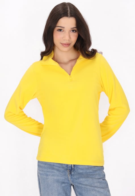 Mymo Fleecepullover Damen gelb - Image 3