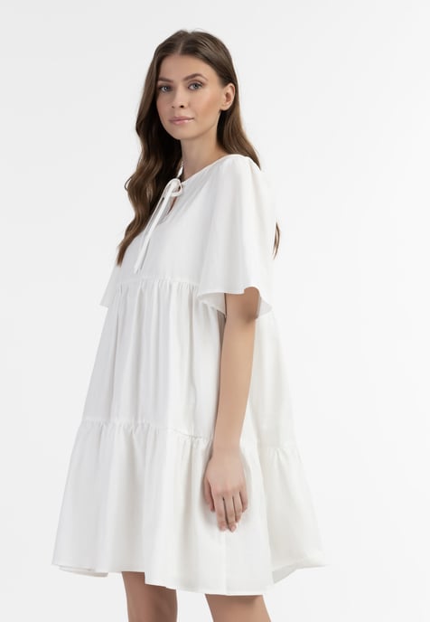 Dreimaster Kleid Damen Wollweiß - Image 3