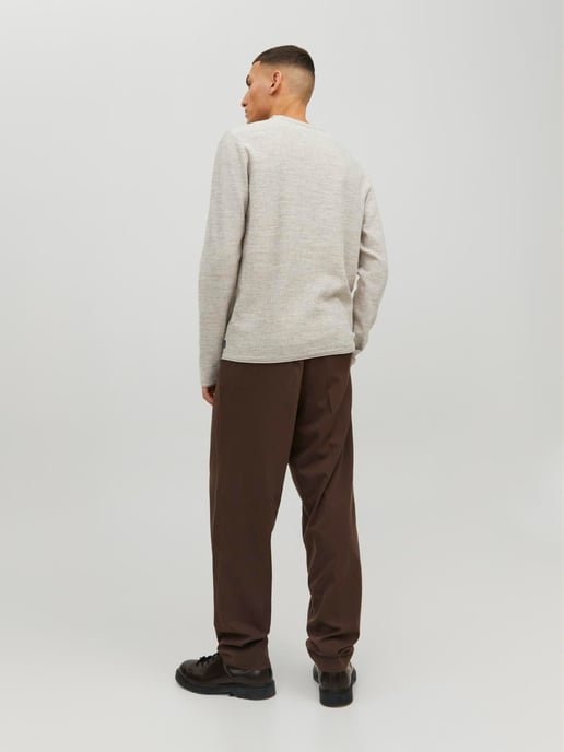 Jack & Jones Pullover Strick Crew Neck Beige - Image 3