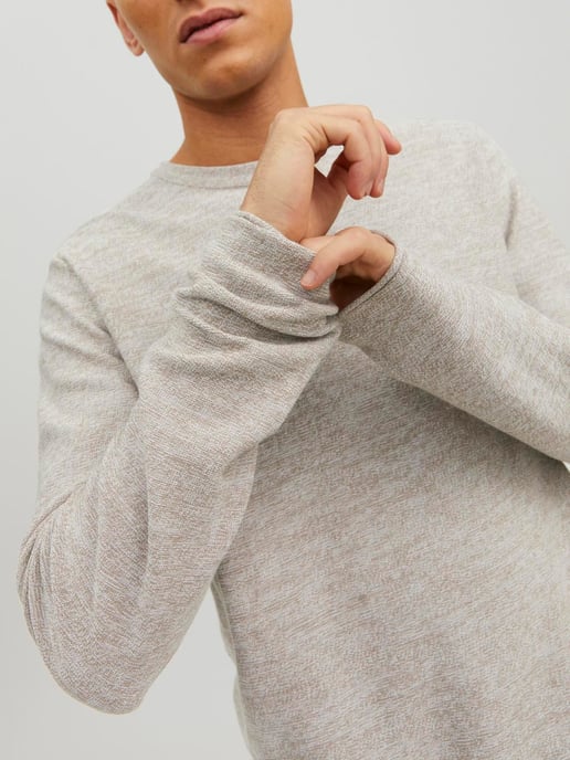 Jack & Jones Pullover Strick Crew Neck Beige - Image 5