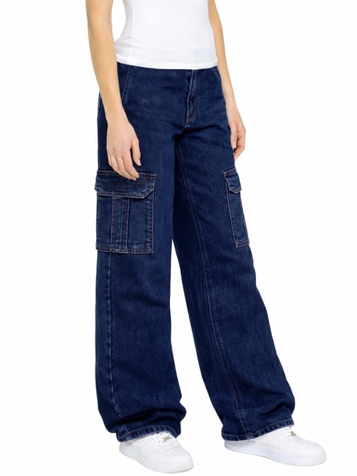 Enzo | Damen Cargo Baggy Jeans - Image 3