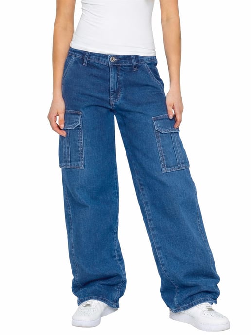 Enzo | Damen Cargo Baggy Jeans - Image 1