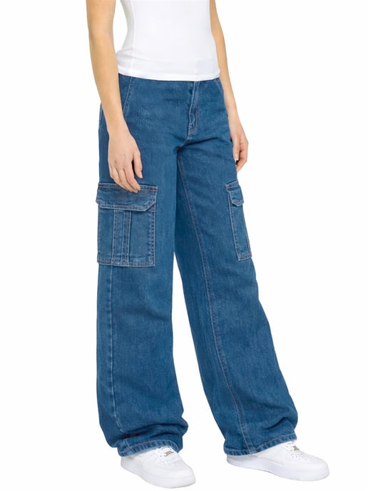Enzo | Damen Cargo Baggy Jeans - Image 3