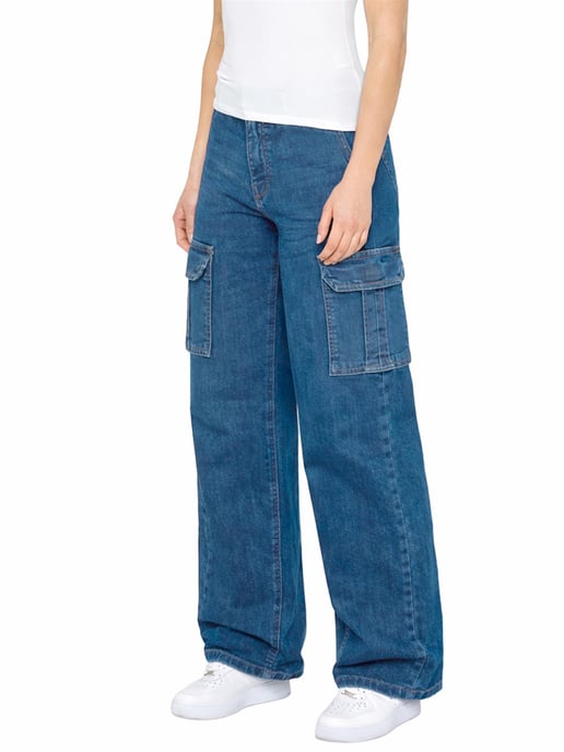 Enzo | Damen Cargo Baggy Jeans - Image 4