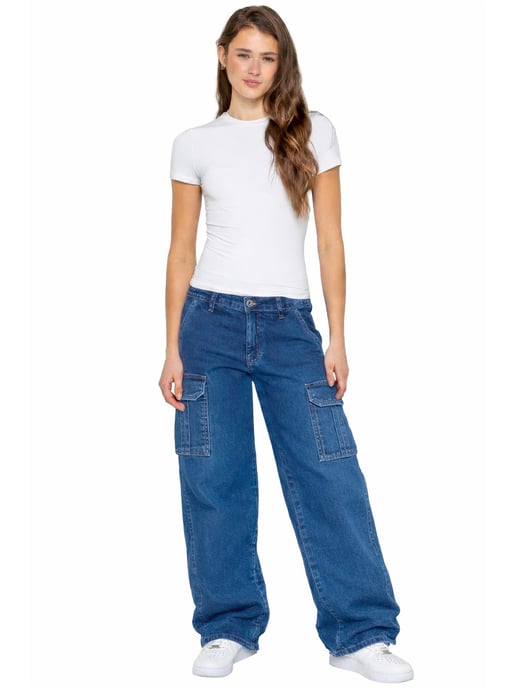 Enzo | Damen Cargo Baggy Jeans - Image 5