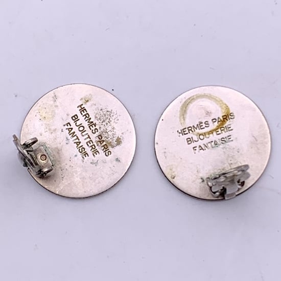 Hermes Metallohrringe Clou de Selle - Image 4