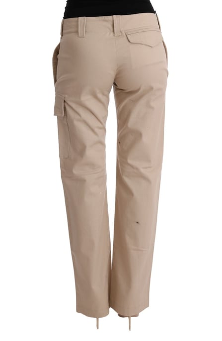 Beige Gerade geschnittene Freizeit-Hose - Image 3