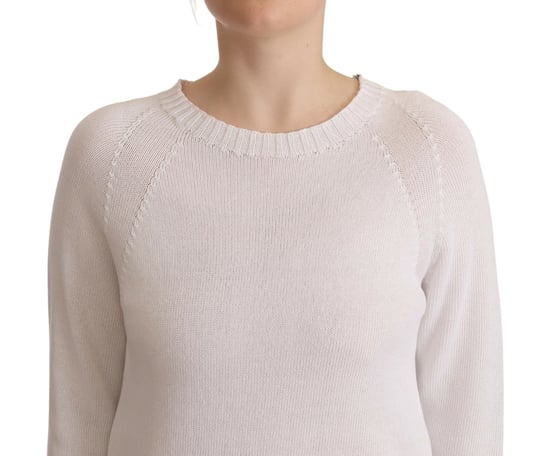 Alpha Studio Baumwollstrickpullover mit Rundhalsausschnitt - Weiß - Image 4