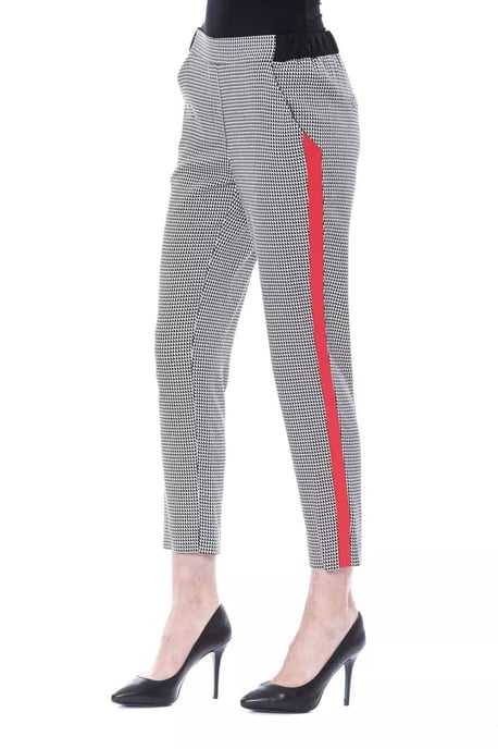 Gekürzte Hahnentritt-Hose mit rotem Seitenstreifen - Image 2
