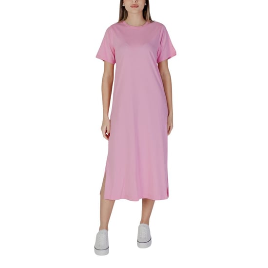 T-Shirt Kleid Midi Kleid Rosa Lässig - Image 1