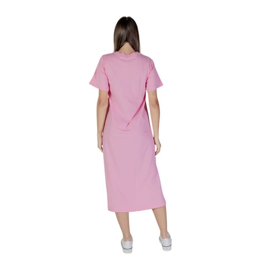 T-Shirt Kleid Midi Kleid Rosa Lässig - Image 2