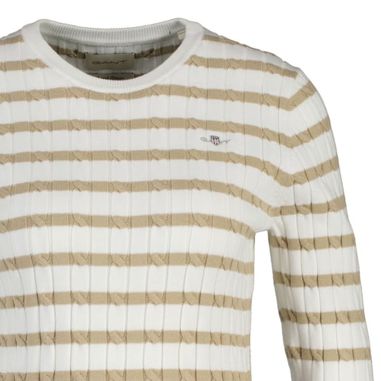 Gant Stretch Cotton Cable Stripe C-Neck Strickpullover - Image 2