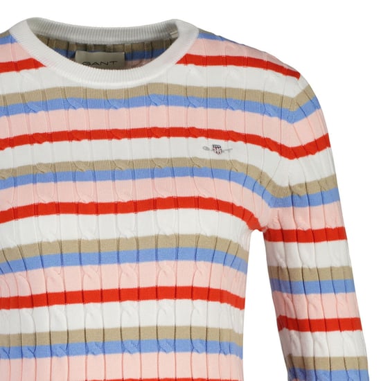 Gant Stretch Cotton Cable Stripe C-Neck Strickpullover - Image 2