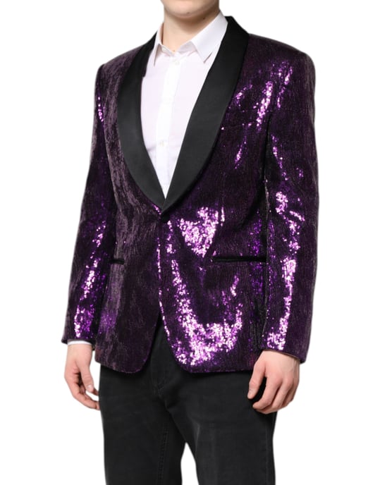 Pailletten-Blazer mit Schalkragen - Image 3