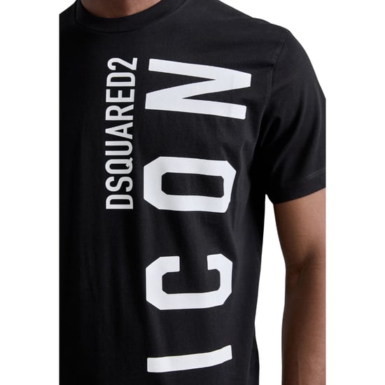 Dsquared2 Schwarzes T-shirt Großes Icon Weißes Logo - Image 4