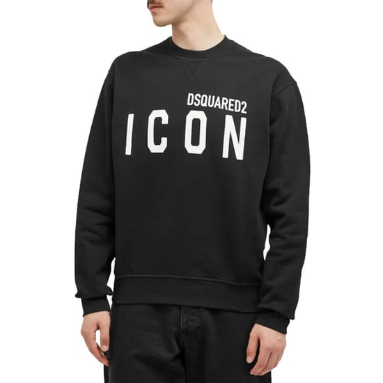 Dsquared2 Schwarzes Sweatshirt Mit Rundhalsausschnitt, Großes Weißes Logo - Image 3