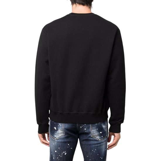 Dsquared2 Schwarzes Sweatshirt Großes Icon Cooles Schwarzes Logo - Image 3