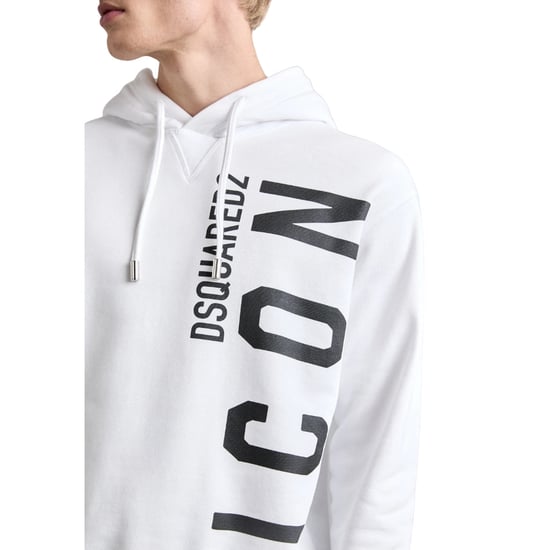 Dsquared2 Weißer Hoodie Größe L Schwarzes Icon-logo - Image 4