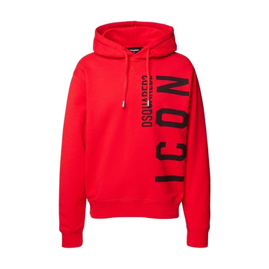 Dsquared2 Roter Hoodie Größe L Schwarzes Icon-logo - Image 1