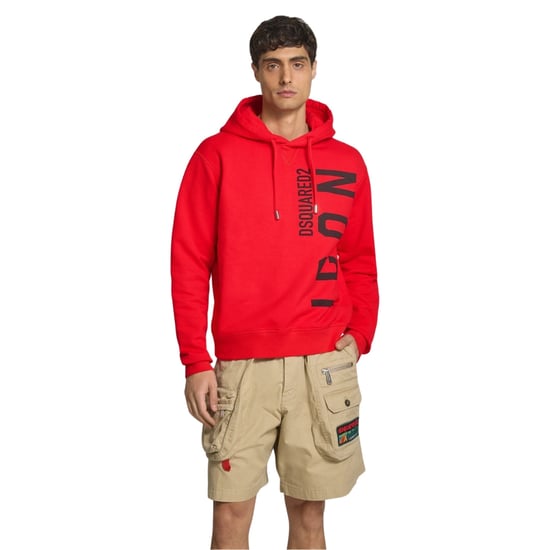 Dsquared2 Roter Hoodie Größe L Schwarzes Icon-logo - Image 2