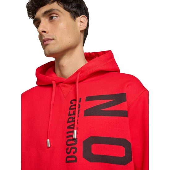 Dsquared2 Roter Hoodie Größe L Schwarzes Icon-logo - Image 4