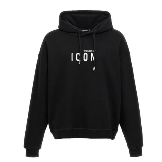 Dsquared2 Relaxed Black Hoodie White Icon Logo - Image 1