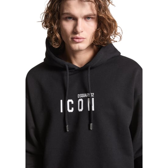 Dsquared2 Relaxed Black Hoodie White Icon Logo - Image 6
