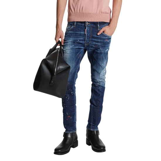 Dsquared2 Medium Easy Wash Skater Jeans In Marineblau - Image 4