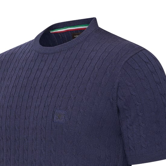 Cappuccino Italia Loreto Cable Knit Tee  Blau - Image 2
