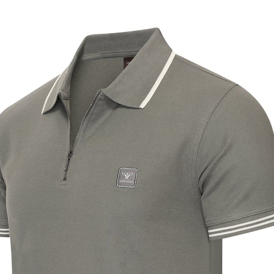 Cappuccino Italia Polo Zip Polo Torino  Grau - Image 2