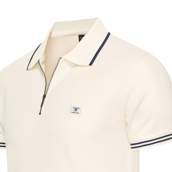 Cappuccino Italia Polo Zip Polo Torino  Weiss - Image 2