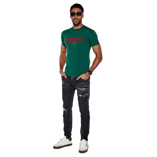 Dsquared2 Milano Logo Cool Fit Grünes T-shirt - Image 6