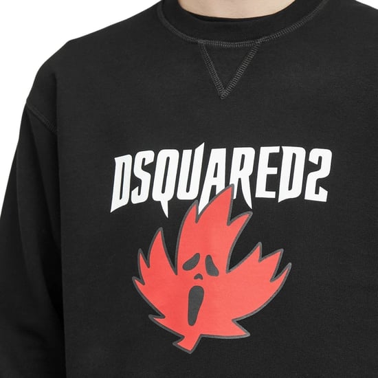 Dsquared2 Horror Maple Leaf Cool Fit Schwarzes Sweatshirt - Image 3