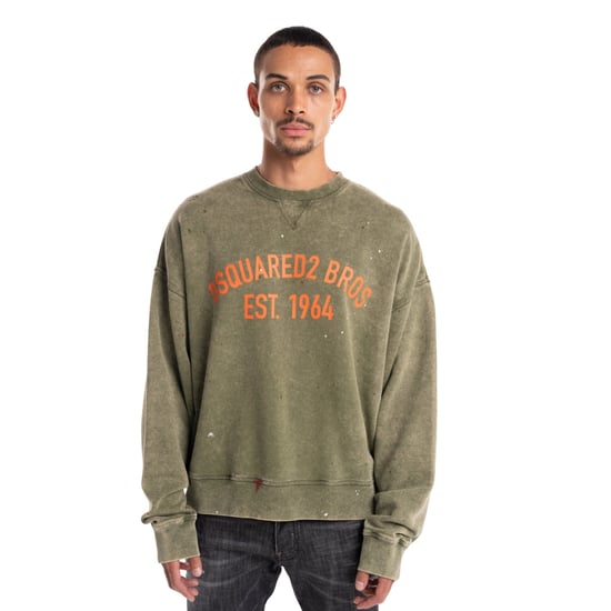 Dsquared2 Bros Est 1964 Design Cypro Fit Militärgrünes Sweatshirt - Image 4
