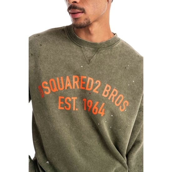 Dsquared2 Bros Est 1964 Design Cypro Fit Militärgrünes Sweatshirt - Image 6
