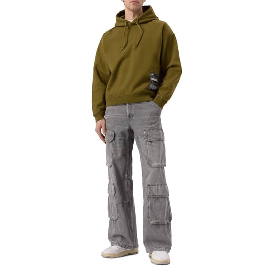 Dsquared2 Patch Design Relaxed Fit Military Green Hoodie - Image 4
