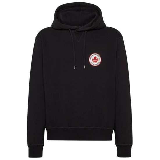 Dsquared2 Ahornblatt-patch-logo Cool Fit Schwarzer Hoodie - Image 1
