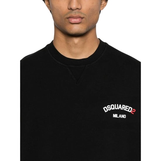 Dsquared2 Schwarzes Sweatshirt Mit Kleinem Milano-logo, Lässige Passform - Image 5
