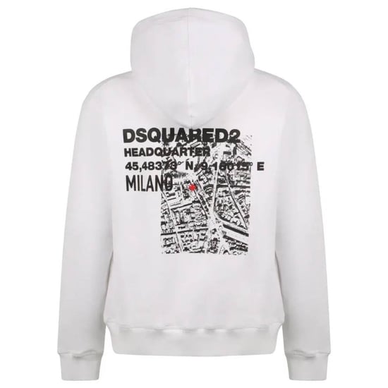 Dsquared2 Headquarters Design Cool Fit White Hoodie - Image 2