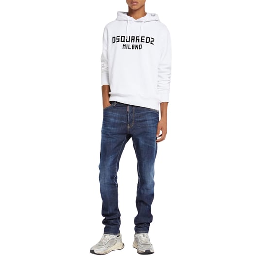 Dsquared2 Milano Logo Cool Fit Weißer Hoodie - Image 4