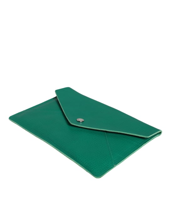 Umschlag-Clutch Leder Grün - Image 6